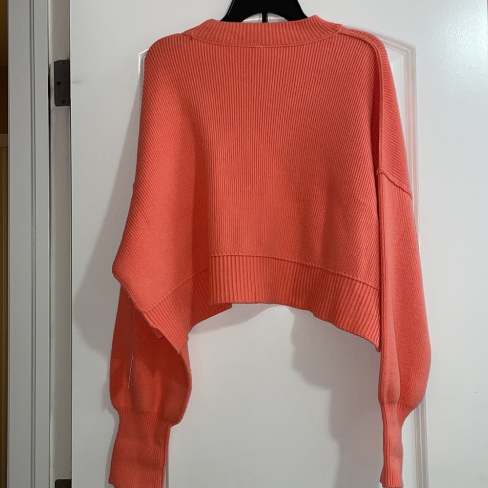 Free People Womens Easy Street Crop Rib Knit Dolman Sleeve Sweater size L NWT - Picture 9 of 10